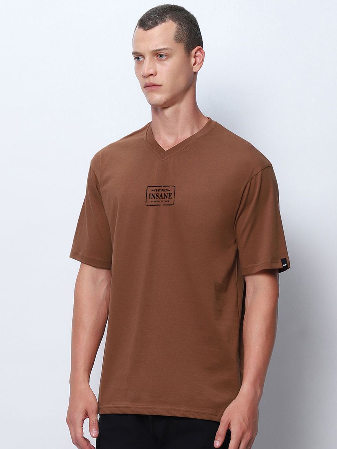 Bewakoof Men Printed V-Neck T-shirt