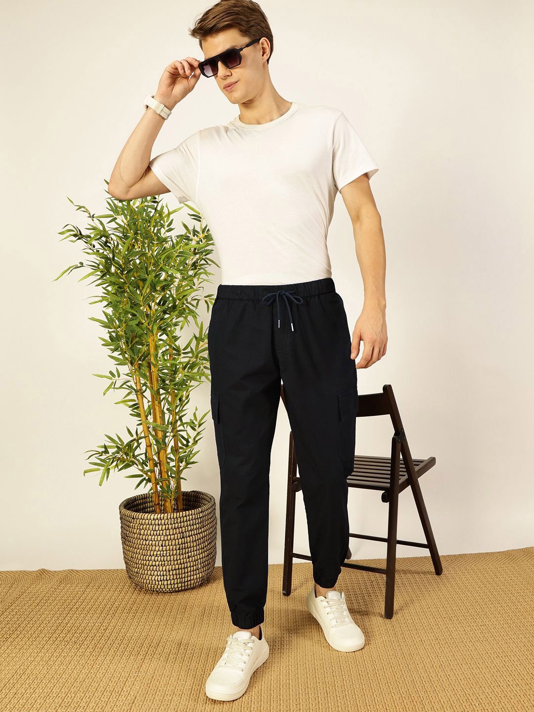 Thomas Scott Men Smart Slim Fit Cargos Trousers