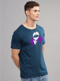 ADRO Men Printed Raw Edge T-shirt