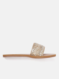 Anouk Women Ethnic Motif Embellished Open Toe Flats