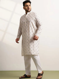 SOJANYA PLUS Men Printed Regular Pure Cotton Kurta with Pyjamas