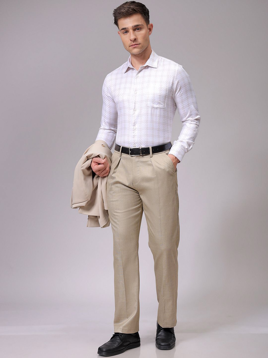 The Indian Garage Co. X Luxe Men Slim Fit Multi Stripes Opaque Striped Formal Shirt