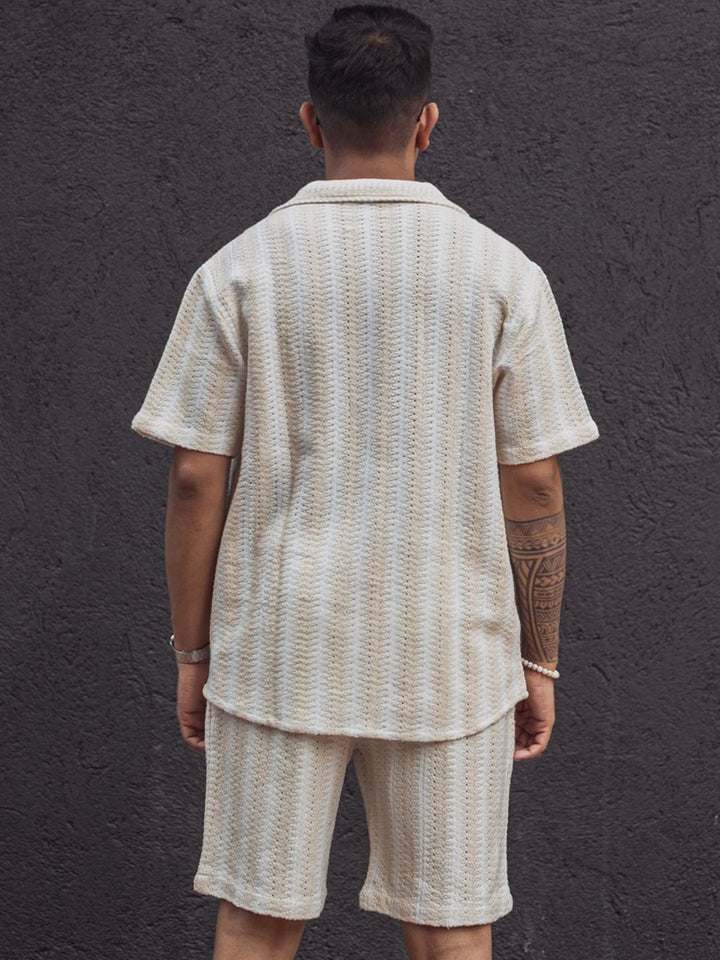 Powerlook Striped Shirt With Shorts