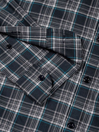 Thomas Scott Men Premium Spread Collar Checked Cotton Slim Fit Casual Shirt