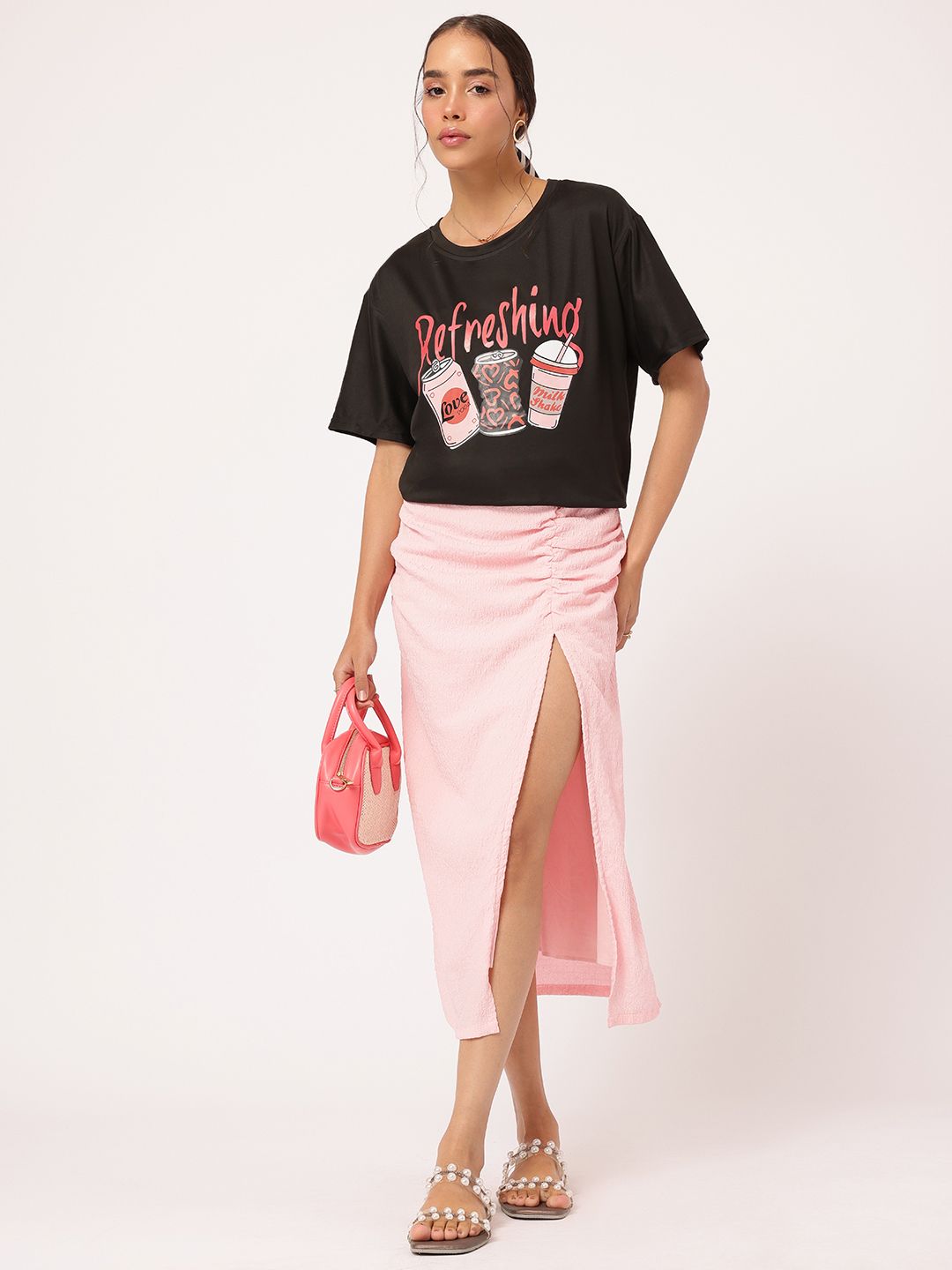DressBerry Snug ComfyChic Conversational Printed Relax Tee