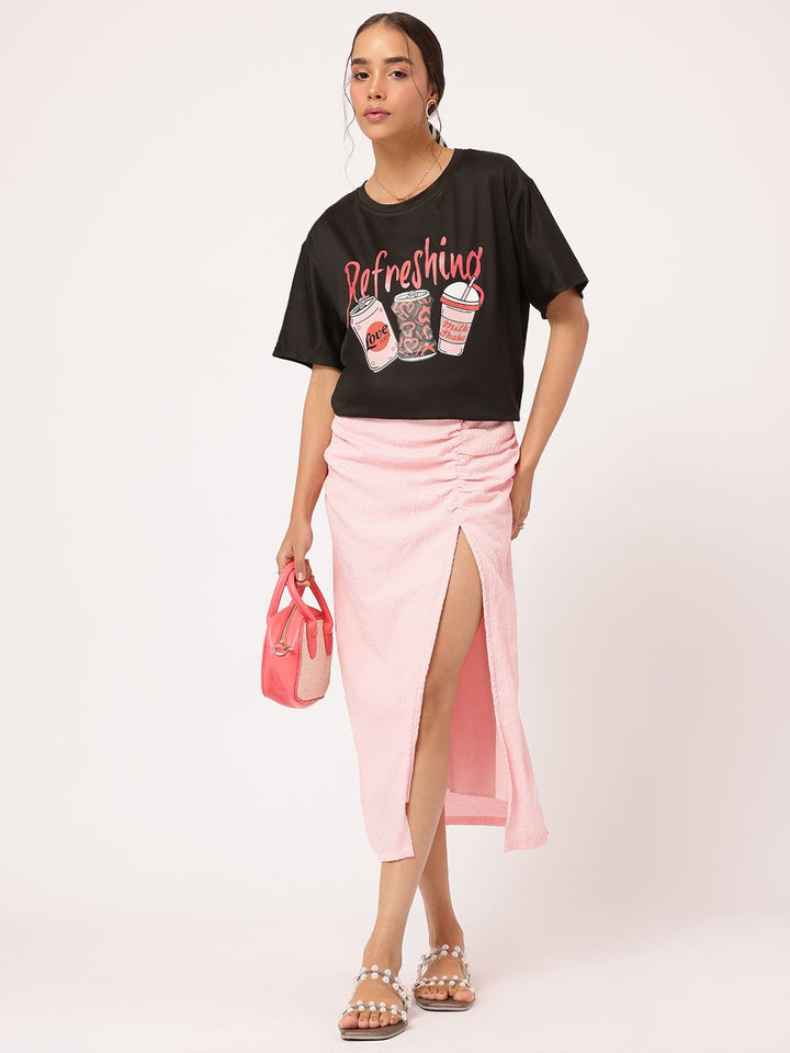 DressBerry Snug ComfyChic Conversational Printed Relax Tee