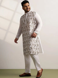 SOJANYA PLUS Men Ethnic Motifs Embroidered Regular Thread Work Kurta with Pyjamas