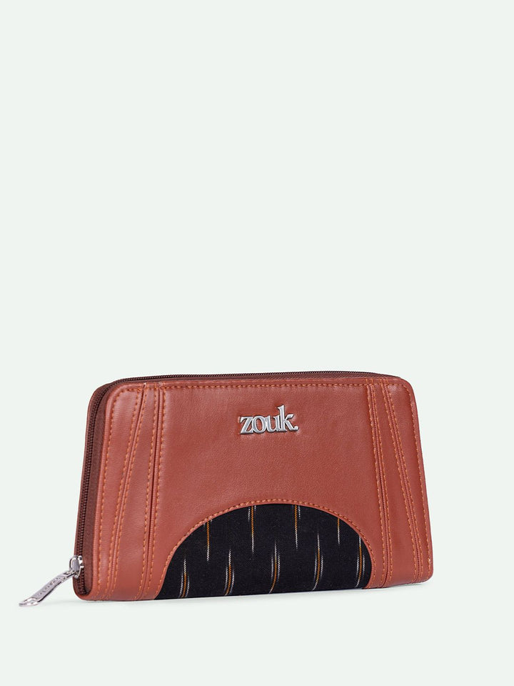 ZOUK Women Arika Zipper Wallet Ikat GreRe