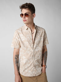 VASTRADO Men Classic Slim Fit Floral Opaque Printed Casual Shirt