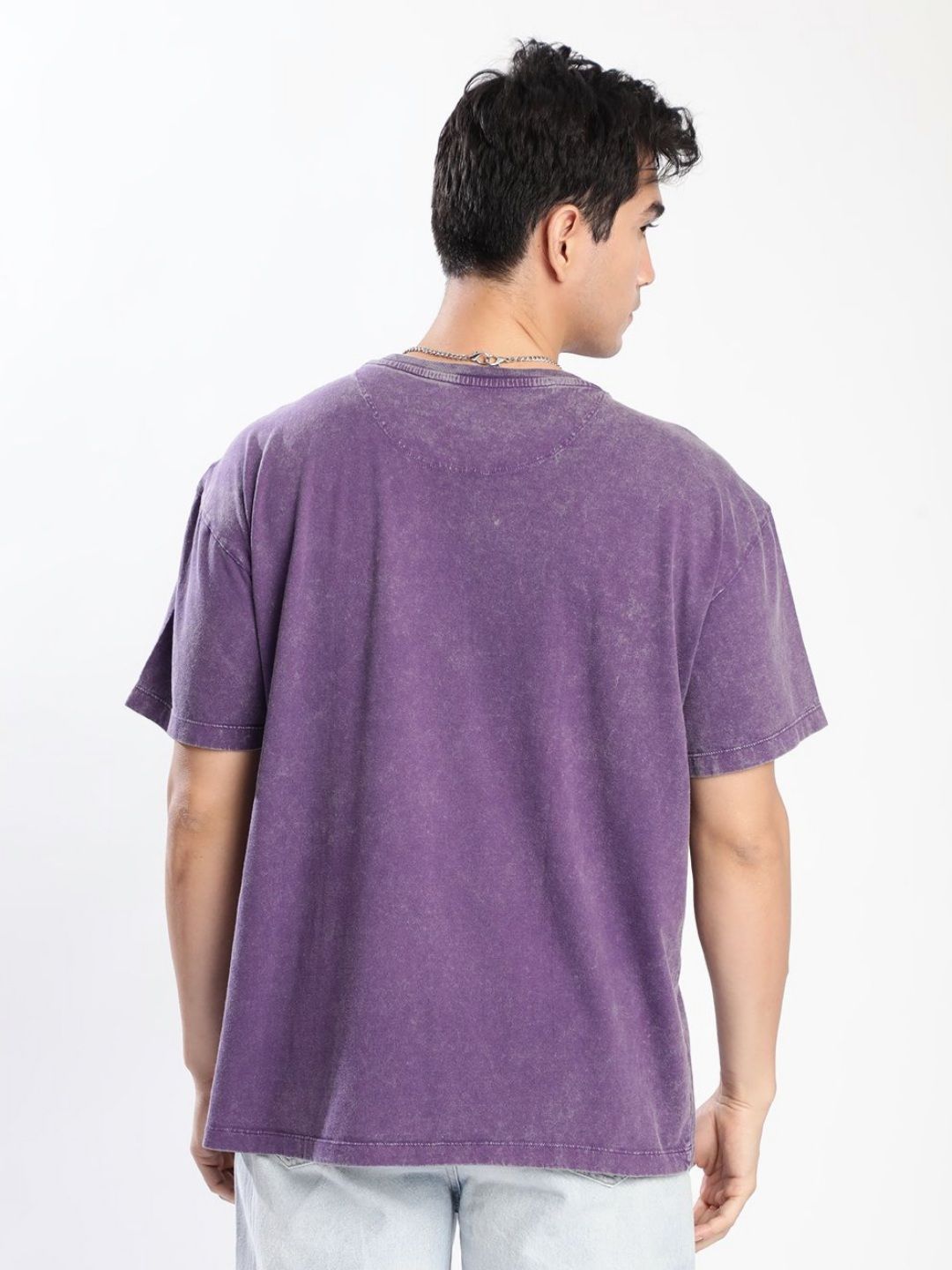 Bene Kleed Men Printed Drop-Shoulder Sleeves Acid Wash T-shirt