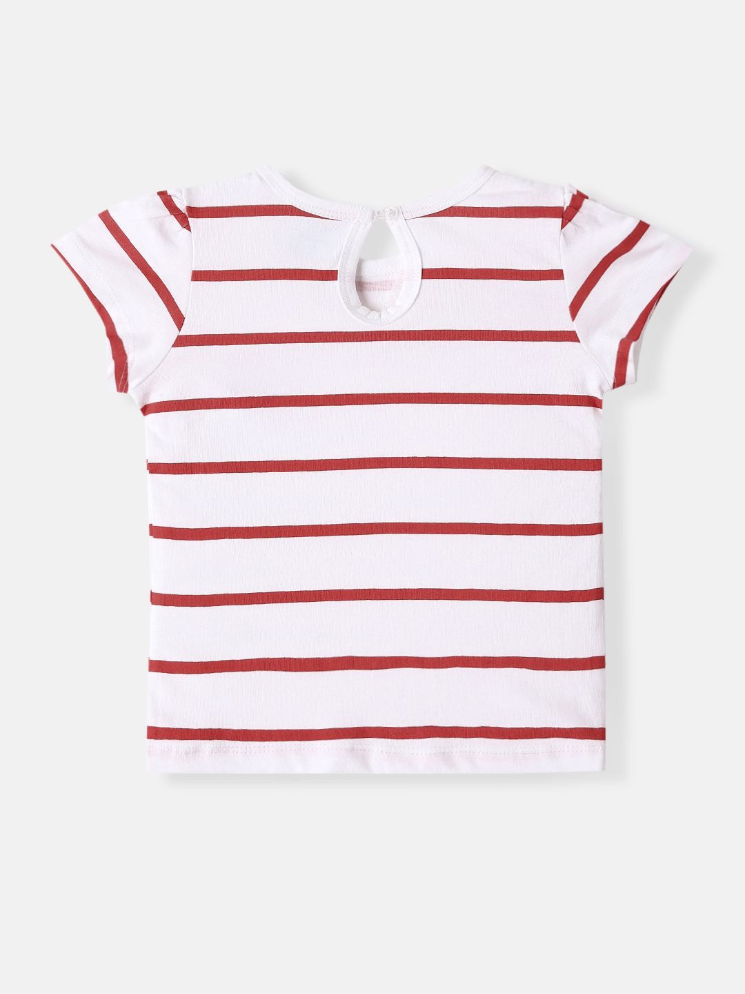 Nauti Nati Girls Pack Of 2 Bio Finish Striped Round Neck Cotton T-shirts