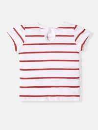 Nauti Nati Girls Pack Of 2 Bio Finish Striped Round Neck Cotton T-shirts
