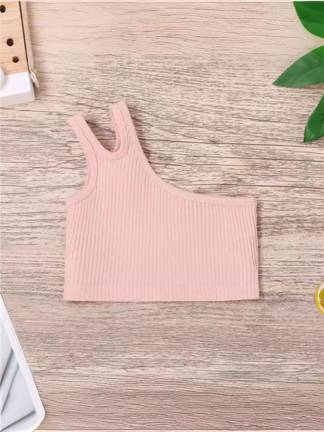 YK Girls Pepejal Satu Tanaman Tanpa Lengan Bahu