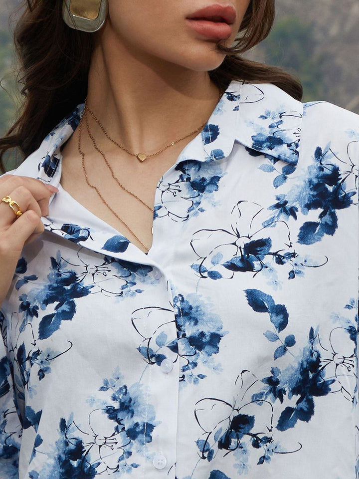 Campus Sutra Women Comfort Spread Collar Floral Printed Oversized Casual Shirt