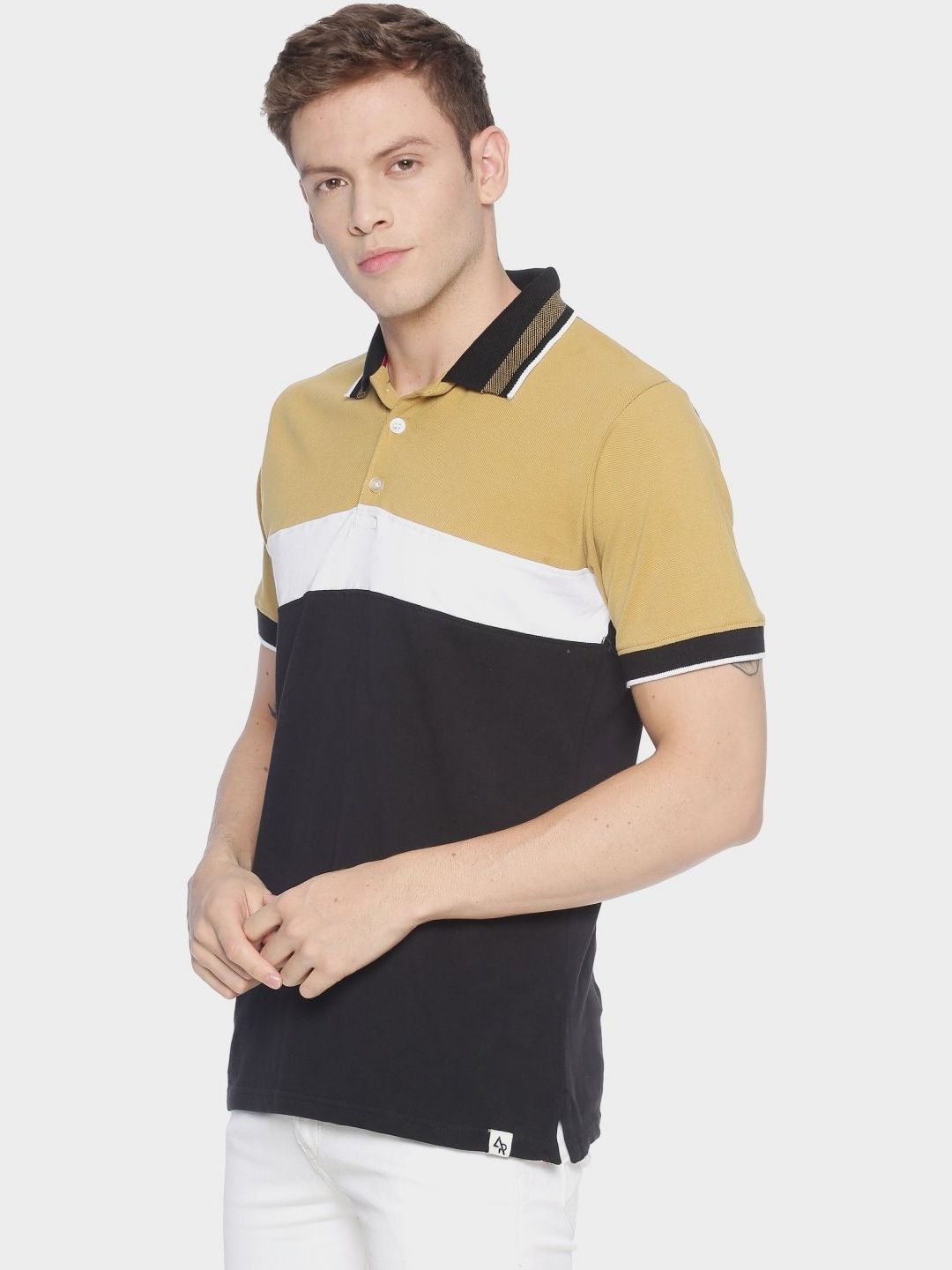 ADRO Men Colourblocked Polo Collar T-shirt