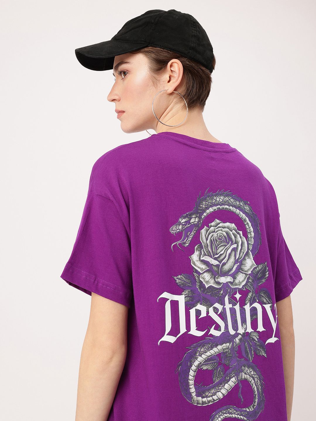 DressBerry Rebel Destiny Printed Drop Shoulder Relaxed Fit T-shirt