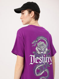 DressBerry Rebel Destiny Printed Drop Shoulder Relaxed Fit T-shirt