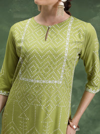 Vishudh Ethnic Motifs Printed Cotton Round Neck Straight Kurta