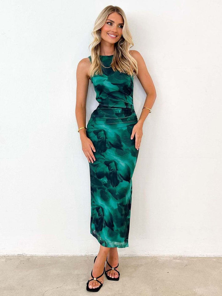 DressBerry Women Abstract Printed Bodycon Maxi Dress