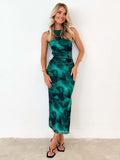 DressBerry Women Abstract Printed Bodycon Maxi Dress