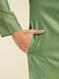Diwas by Manyavar Ethnic Motifs Self Design Mandarin Collar Jacquard Straight Kurta