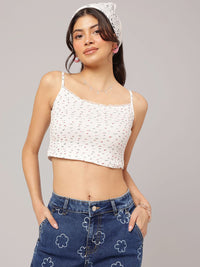 DressBerry Tiny Blooms Lace Insert Cami Crop Top