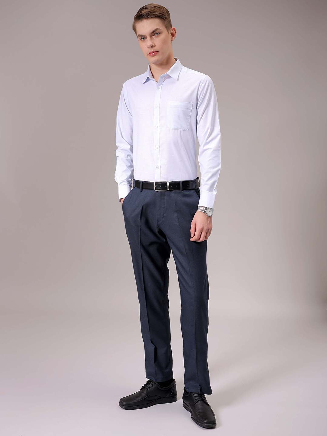 The Indian Garage Co. X Luxe Men Spread Collar Micro Checked Slim Fit Formal Shirt