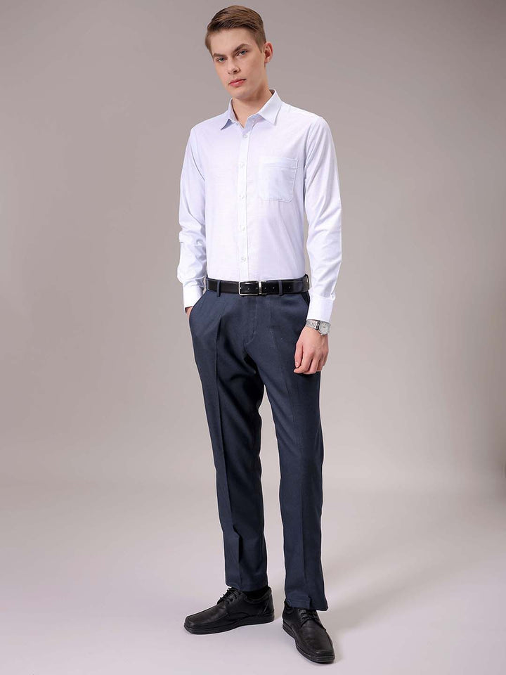 The Indian Garage Co. X Luxe Men Spread Collar Micro Checked Slim Fit Formal Shirt