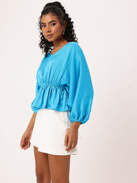 DressBerry Cinched Waistline Wonder Satin Top