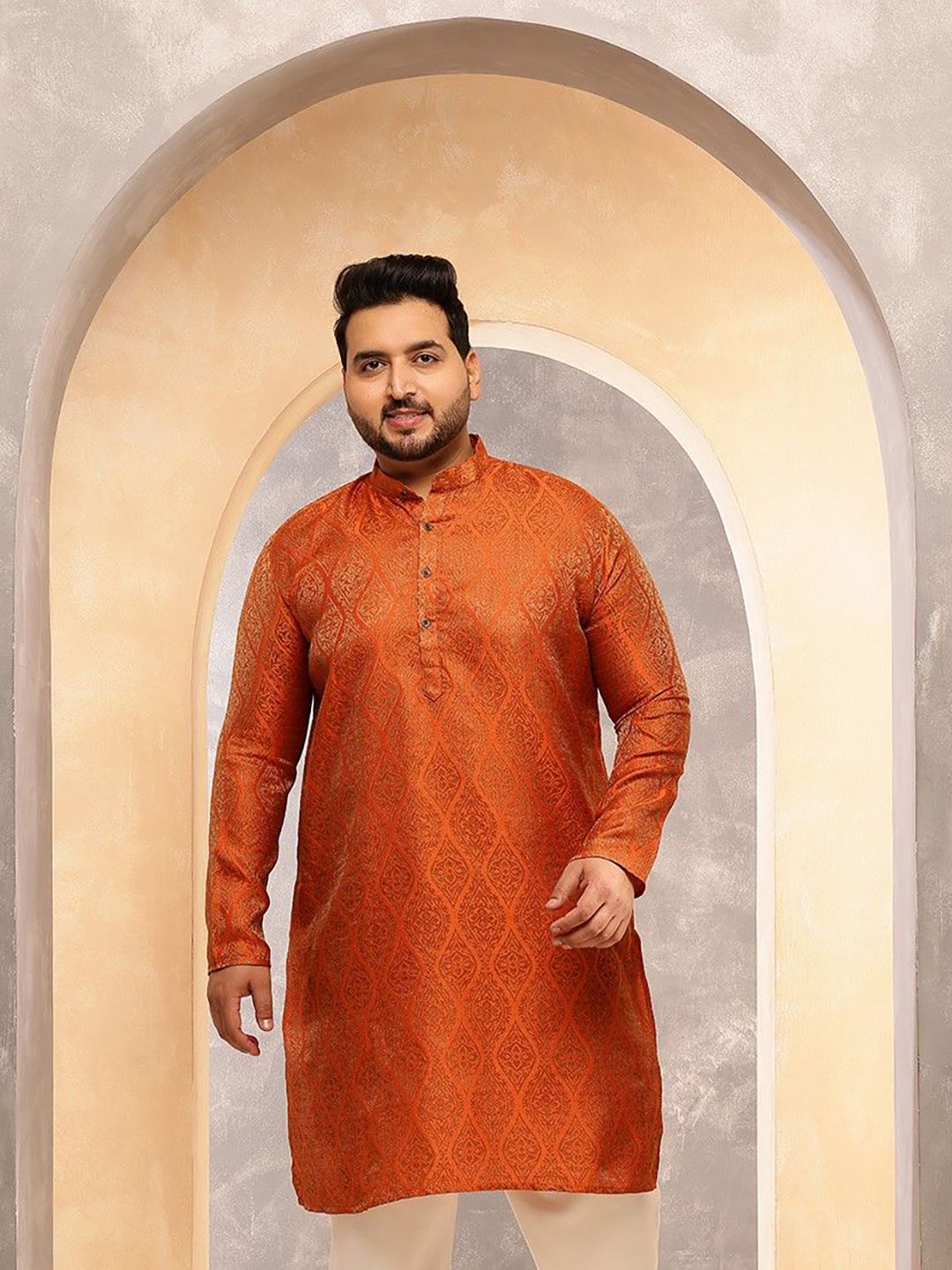 SOJANYA PLUS Men Mandarin Collar Kurta
