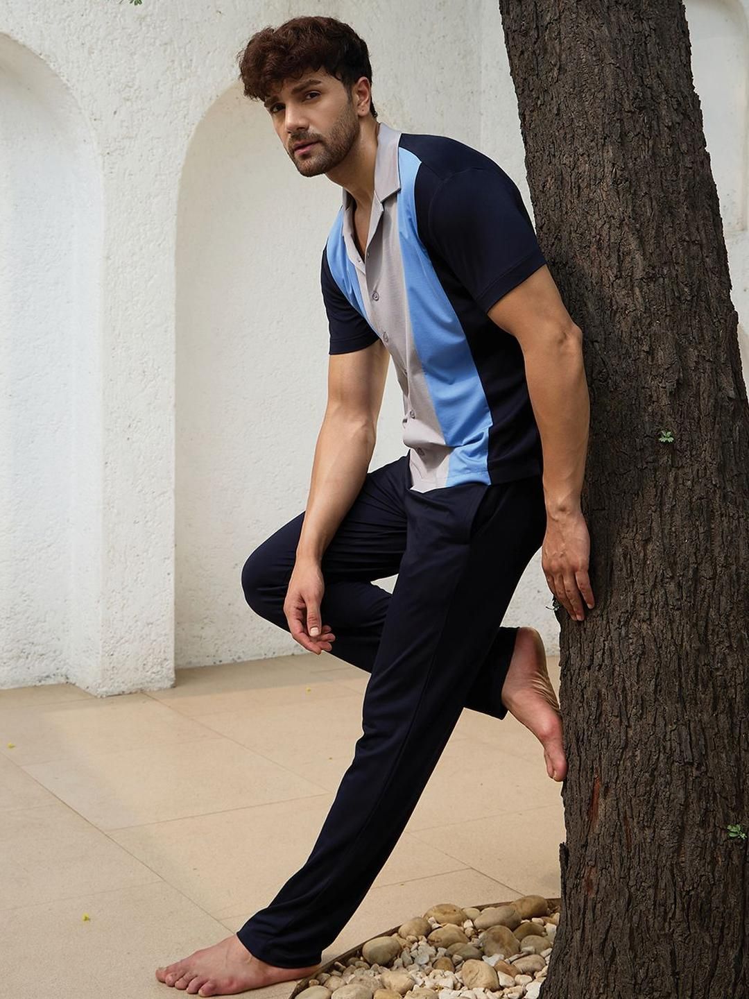 Sweet Dreams Men Striped Night suit