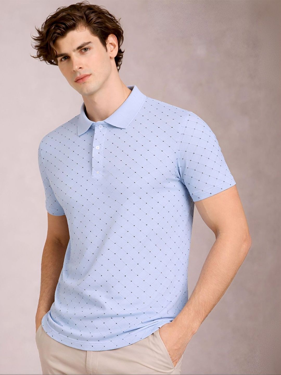 Baju-T Kolar Polo Bercetak ADRO Lelaki