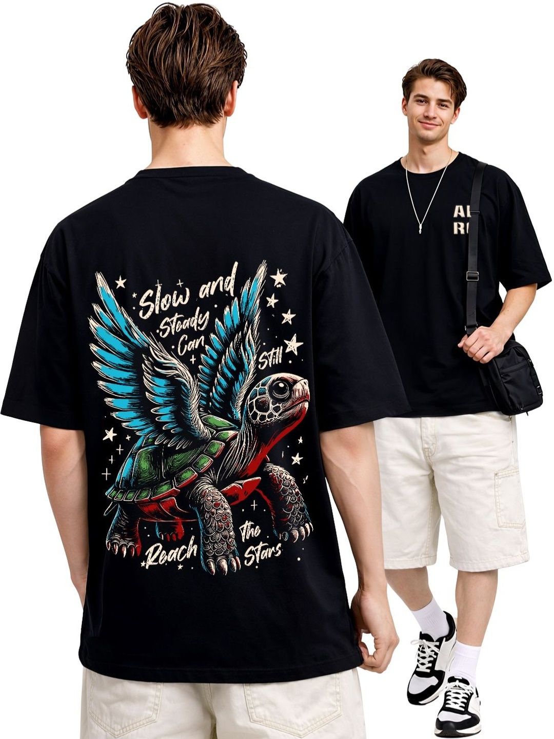 ADRO Men Printed Drop-Shoulder Sleeves T-shirt