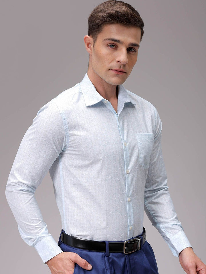 The Indian Garage Co. X Luxe Men Slim Fit Opaque Printed Formal Shirt