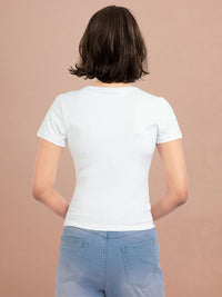 DressBerry Round-Neck Crop Fitted Top