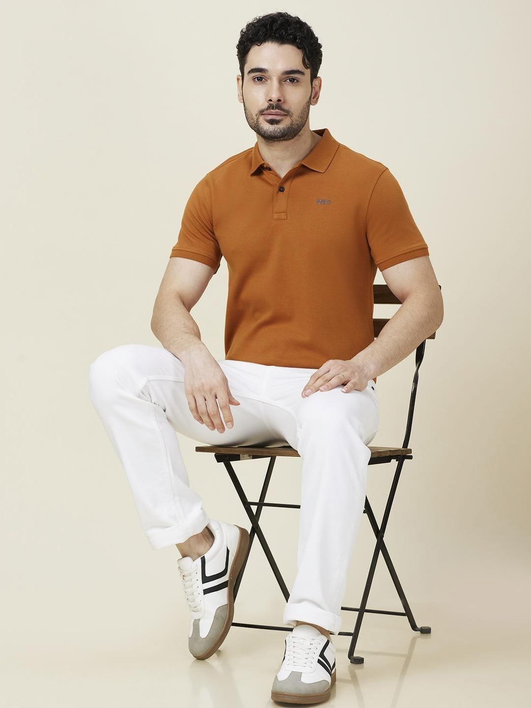 Being Human Men Solid Polo Collar Slim Fit T-shirt