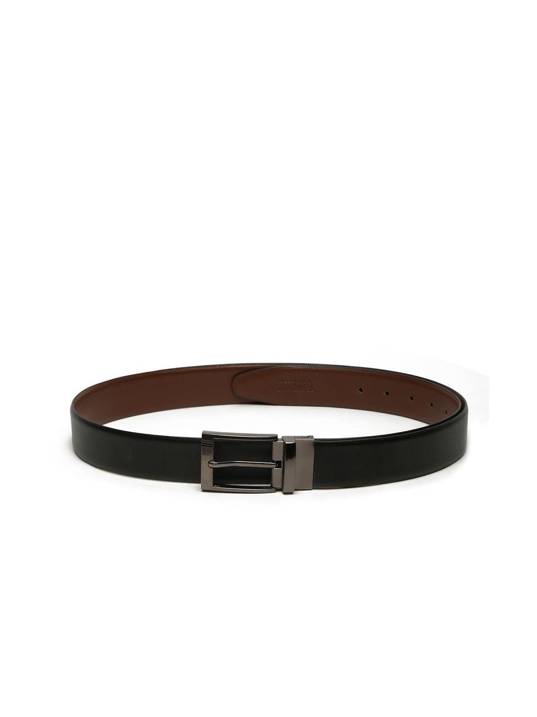 Teakwood Leathers Men Textured Leather Reversible Formal Belt