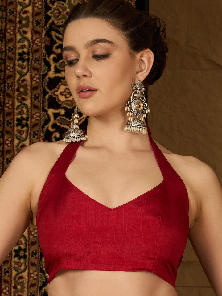 Saree mall Ethnic Motifs Silk Blend Designer Ikat Sarees