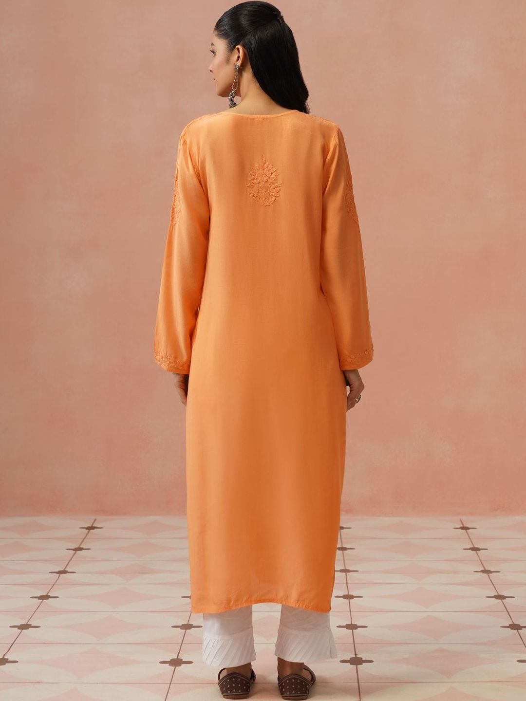 Rumah Wanita Chikankari Sulam Kurta Chikankari