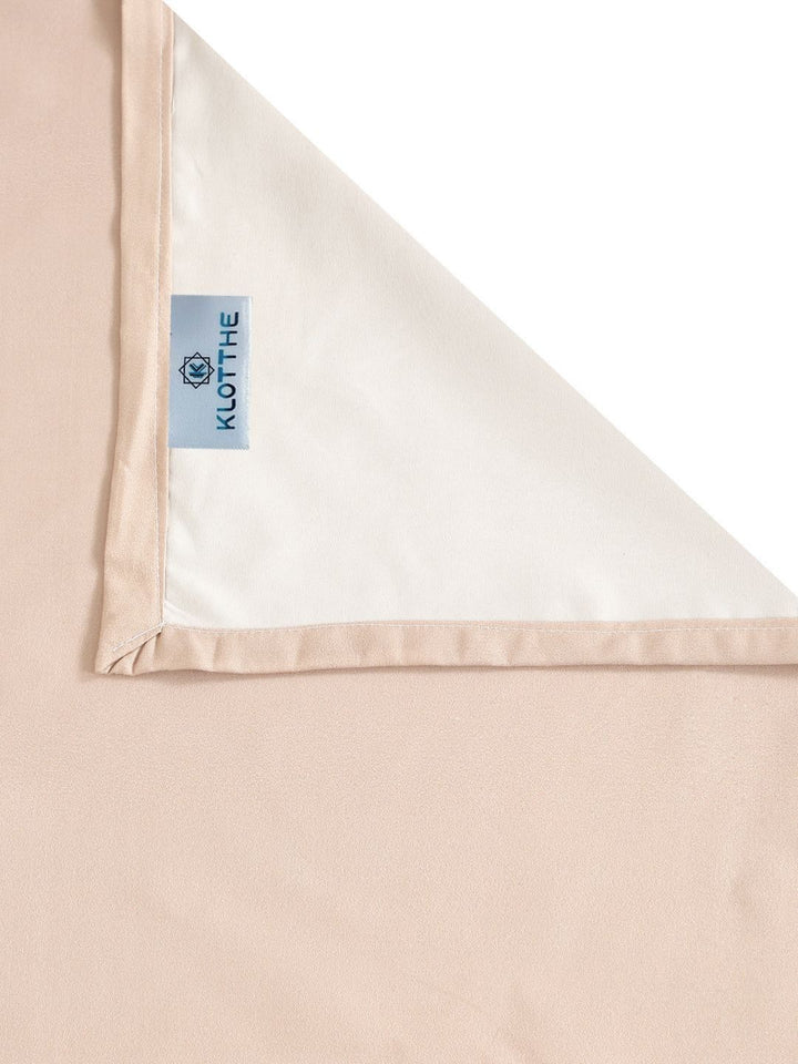 KLOTTHE Peach & Grey Floral Printed Printed Flat 300 TC King Bedsheet Dengan 2 Sarung Bantal