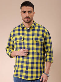 The Indian Garage Co Men Relaxed Fit Checked Dobby Textured Resortwear Shirt