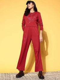 SASSAFRAS Women Graphic Printed Cotton Regular Fit Track Pants