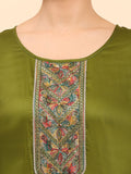 Mamicha Women Ethnic Motifs Embroidered Regular Thread Work Pure Cotton Kurta with Palazzos & With Dupatta