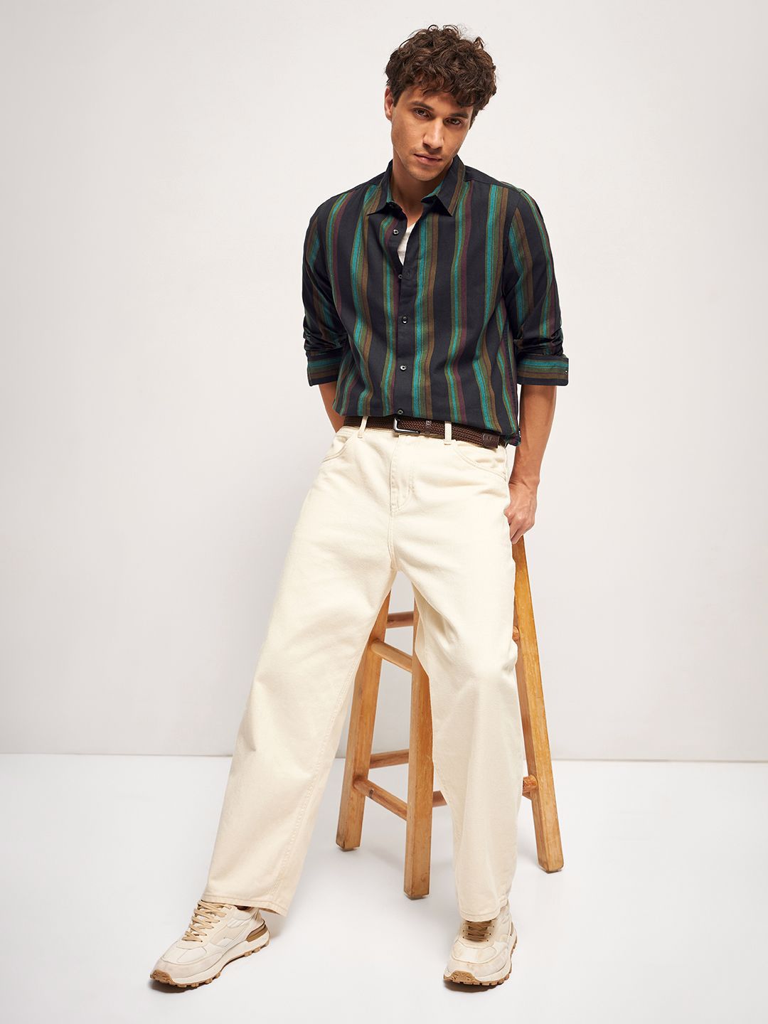 THE BEAR HOUSE Men Multi Striped Slim Fit Casual Shirt