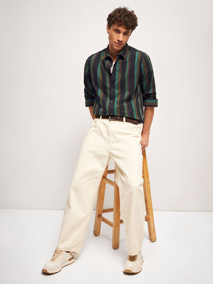 THE BEAR HOUSE Men Multi Striped Slim Fit Casual Shirt