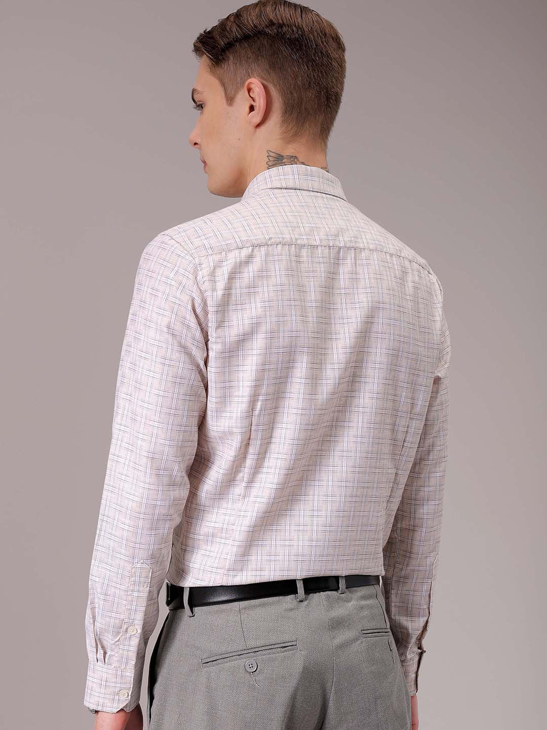 The Indian Garage Co. X Luxe Men Spread Collar Tartan Checked Slim Fit Formal Shirt