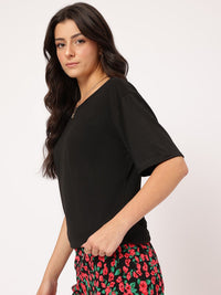 DressBerry Cuddle Core Cut-Out Strap Detail Back Relaxed Fit Top