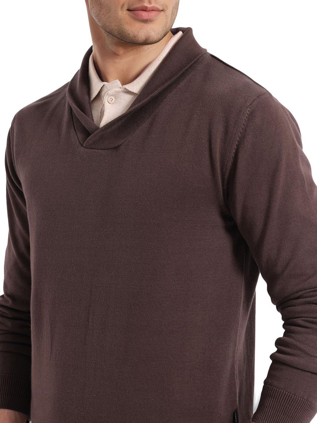 RARE RABBIT Men Solid Pullover Cotton Sweater