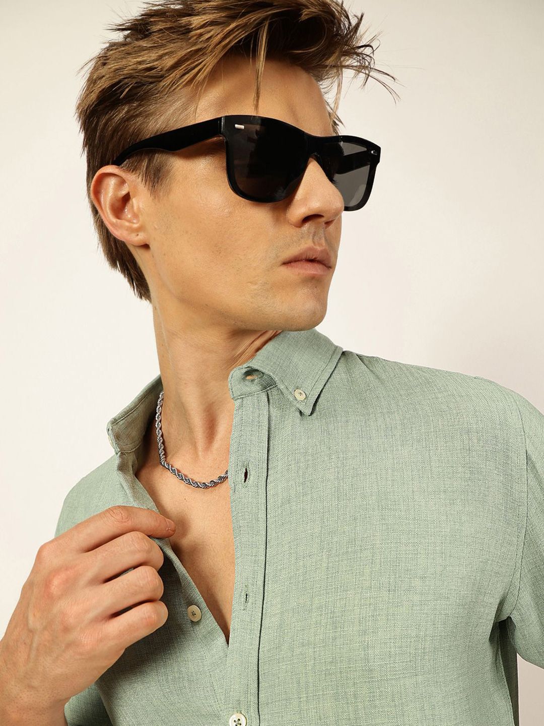 Thomas Scott Men Slim Fit Button-Down Collar Casual Shirt