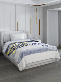 Monte Carlo White & Grey Striped Mild Winter 600 GSM Single Bed Blanket